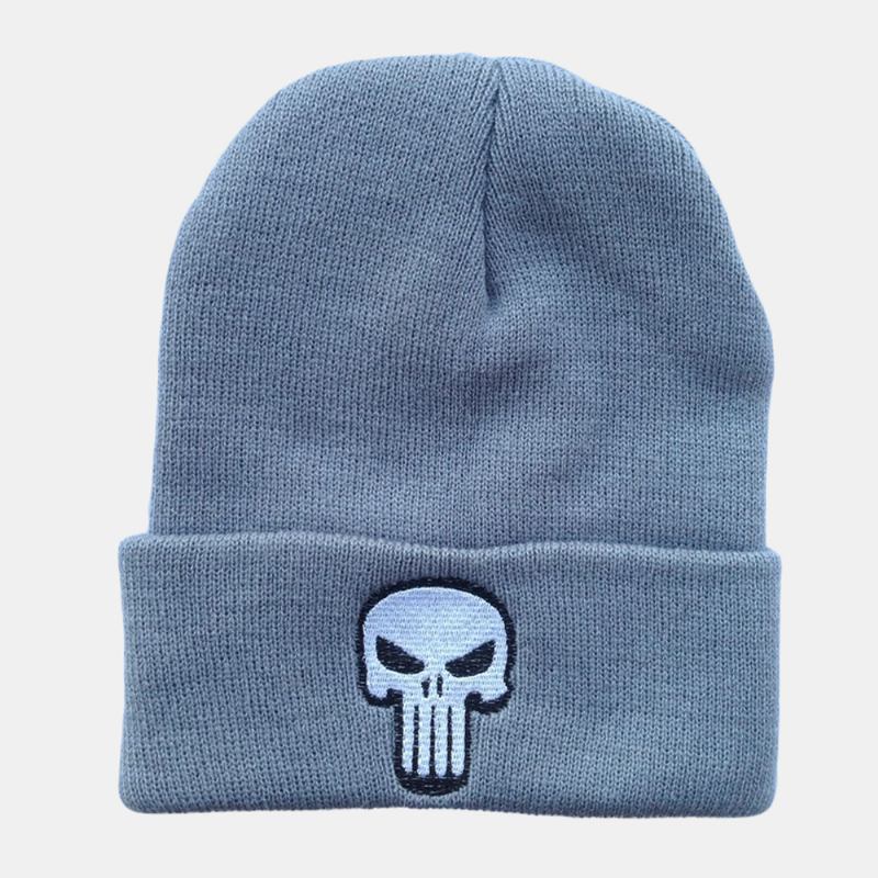 Unisex Hodeskallebrodert Uformell Wild Strikket Lue Wild Hat Hip-hop Beanie Hat