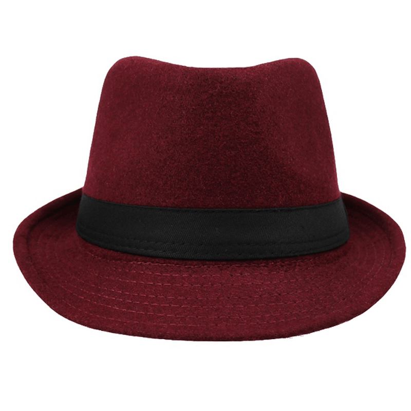 Unisex Jazz Cap Vintage Ullbøtte Trilby Brim Fedora Panama Hat