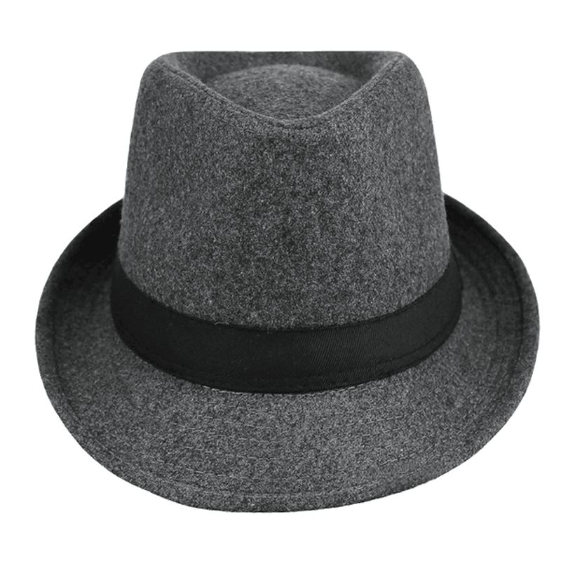 Unisex Jazz Cap Vintage Ullbøtte Trilby Brim Fedora Panama Hat