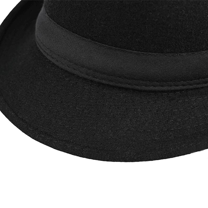 Unisex Jazz Cap Vintage Ullbøtte Trilby Brim Fedora Panama Hat