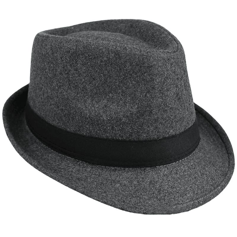 Unisex Jazz Cap Vintage Ullbøtte Trilby Brim Fedora Panama Hat