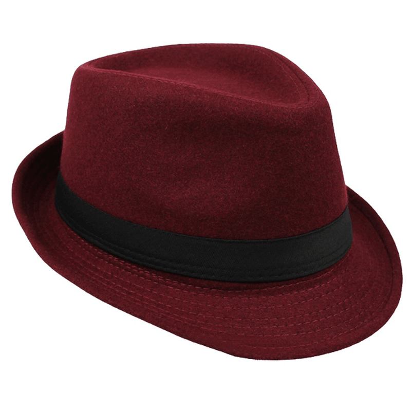 Unisex Jazz Cap Vintage Ullbøtte Trilby Brim Fedora Panama Hat