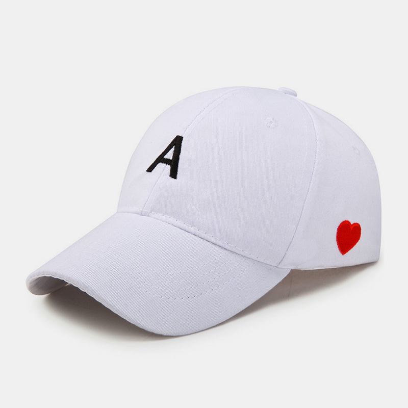 Unisex Letter A Love Heart Pattern Sun Hat Outdoor Fritids Sunshade Baseball Caps