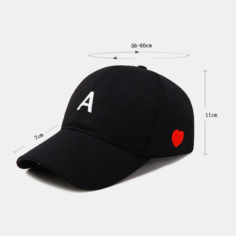 Unisex Letter A Love Heart Pattern Sun Hat Outdoor Fritids Sunshade Baseball Caps