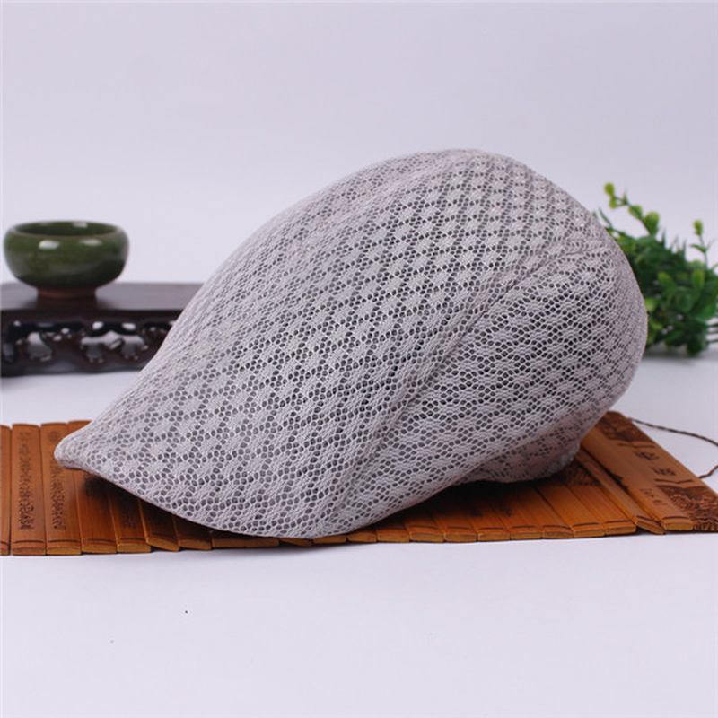 Unisex Mesh Beret Hats Pustende Solid Outdoor Sports Cabbie Golf Gentleman Visir Cap