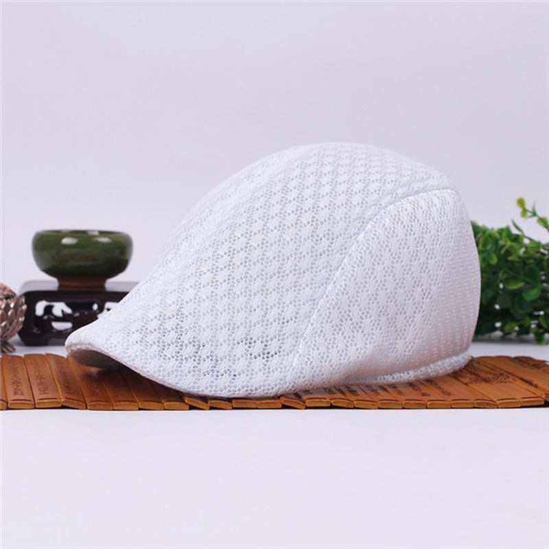 Unisex Mesh Beret Hats Pustende Solid Outdoor Sports Cabbie Golf Gentleman Visir Cap