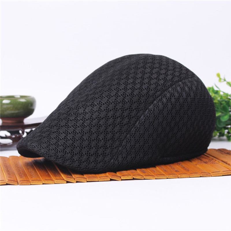 Unisex Mesh Beret Hats Pustende Solid Outdoor Sports Cabbie Golf Gentleman Visir Cap