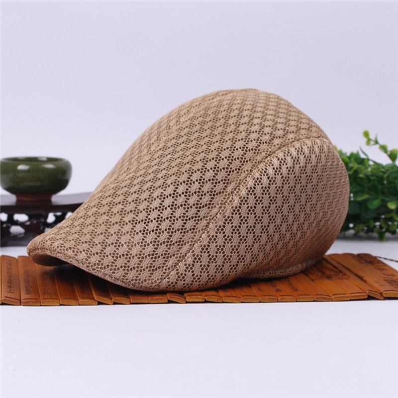 Unisex Mesh Beret Hats Pustende Solid Outdoor Sports Cabbie Golf Gentleman Visir Cap