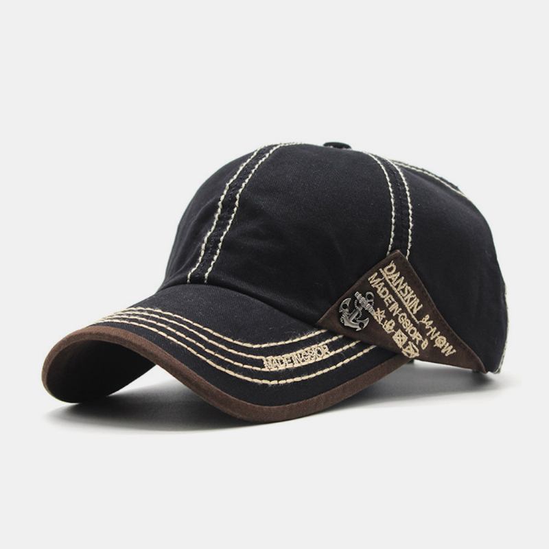 Unisex Metallbåt Anker Baseballhatter Brevbroderi Utendørs Solkrem Ivy Cap Stretch Fit Cap