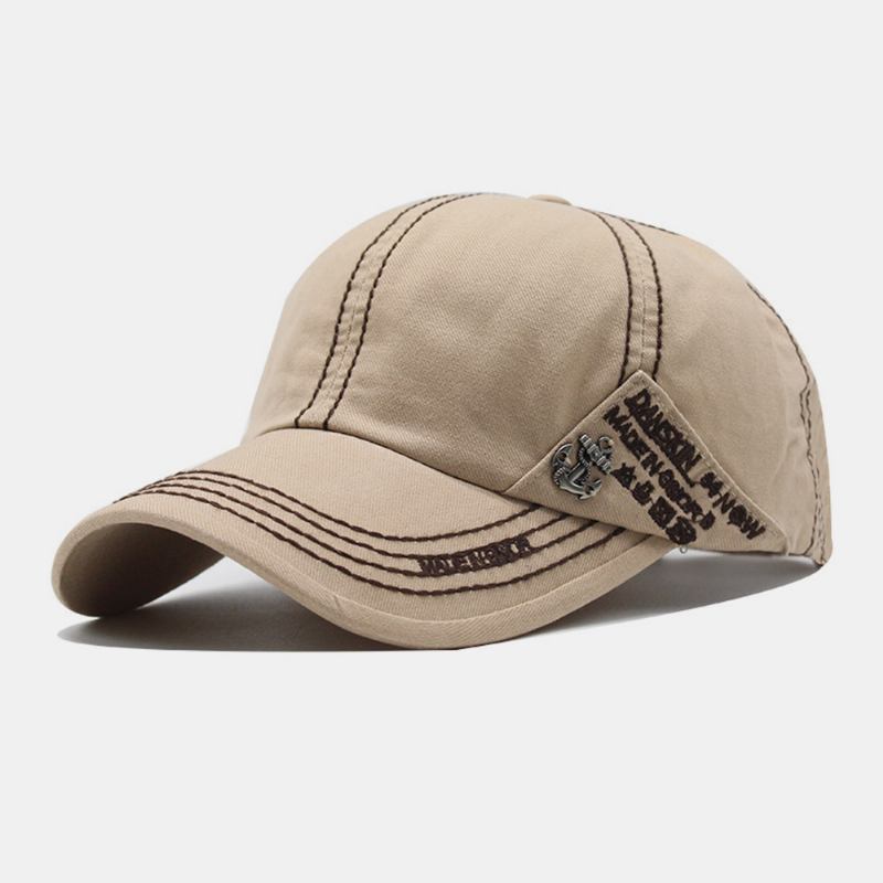 Unisex Metallbåt Anker Baseballhatter Brevbroderi Utendørs Solkrem Ivy Cap Stretch Fit Cap