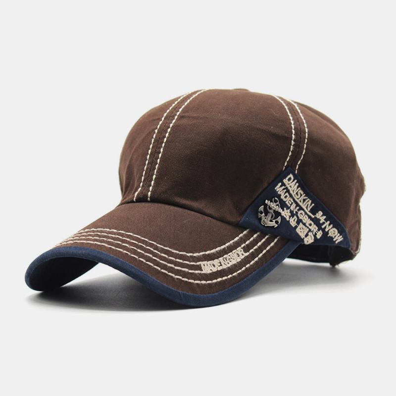 Unisex Metallbåt Anker Baseballhatter Brevbroderi Utendørs Solkrem Ivy Cap Stretch Fit Cap