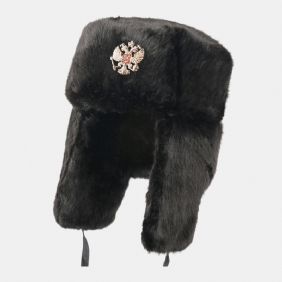 Unisex Pluss Fløyels Sovjetisk Merke Varm Vindtett Øreklaffer Beskyttelse Utendørs Trapper Hat Ushanka Hat