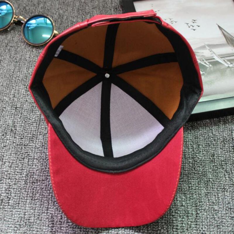 Unisex Pu-skinn Ensfarget Lysplate Hip-hop Style Curve Rim Visir Baseballhatt