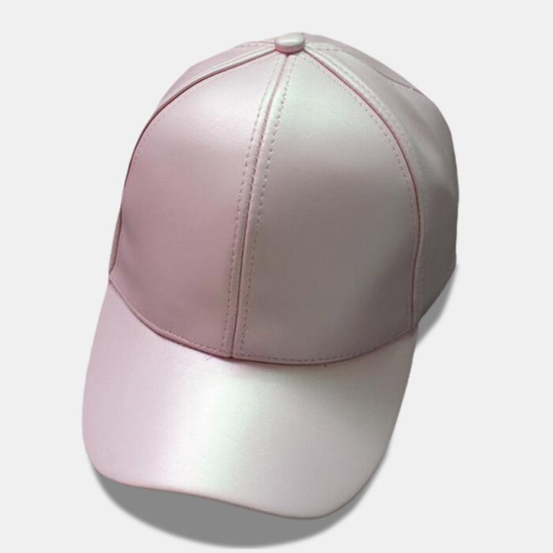 Unisex Pu-skinn Ensfarget Lysplate Hip-hop Style Curve Rim Visir Baseballhatt