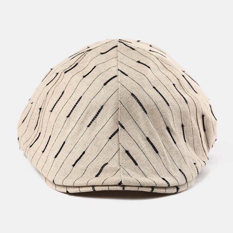 Unisex Stripete Berethette Bomull Justerbar Fritids Forward Hat Octagonal Hat