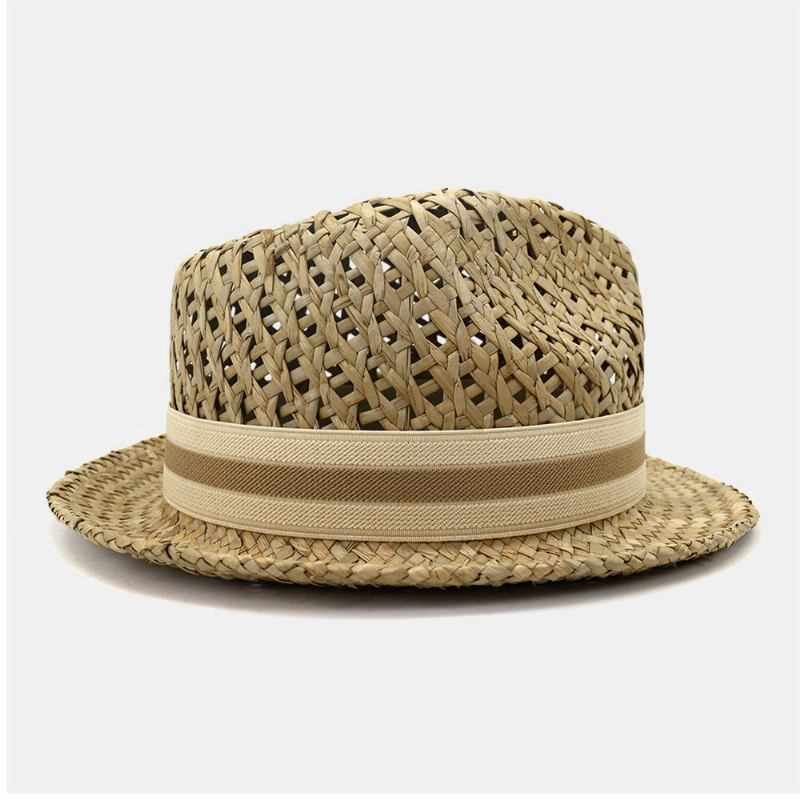 Unisex Sunscreen Travel Beach Sun Hat Britisk Stil Elegant Seaside Jazz Hat Stråhatt