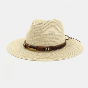 Unisex Sunscreen Travel Beach Sun Hat Elegant Seaside Jazz Hat Stråhatt