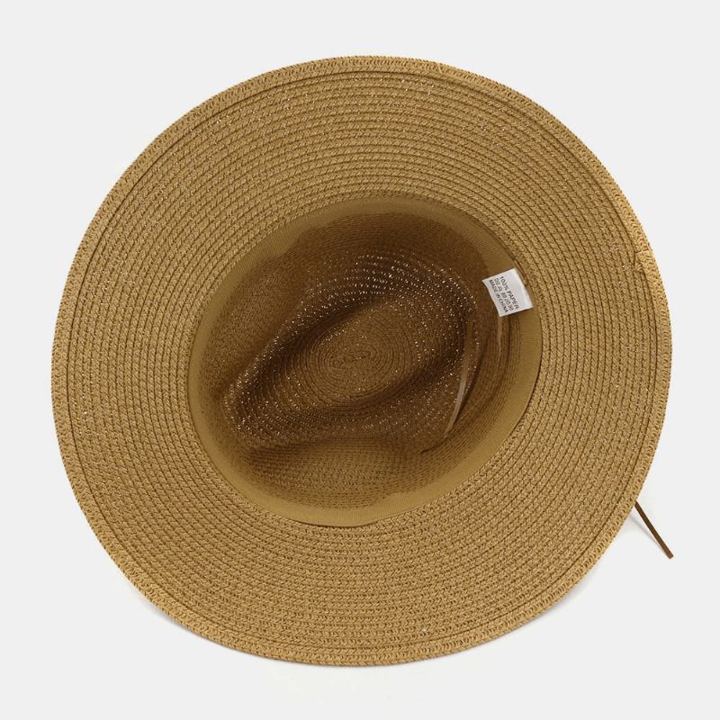 Unisex Sunscreen Travel Beach Sun Hat Elegant Seaside Jazz Hat Stråhatt