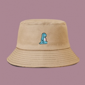 Unisex Tegneserie Liten Dinosaur Broderi Solhatt Utendørs Uformell Solskjerm Bucket Hat