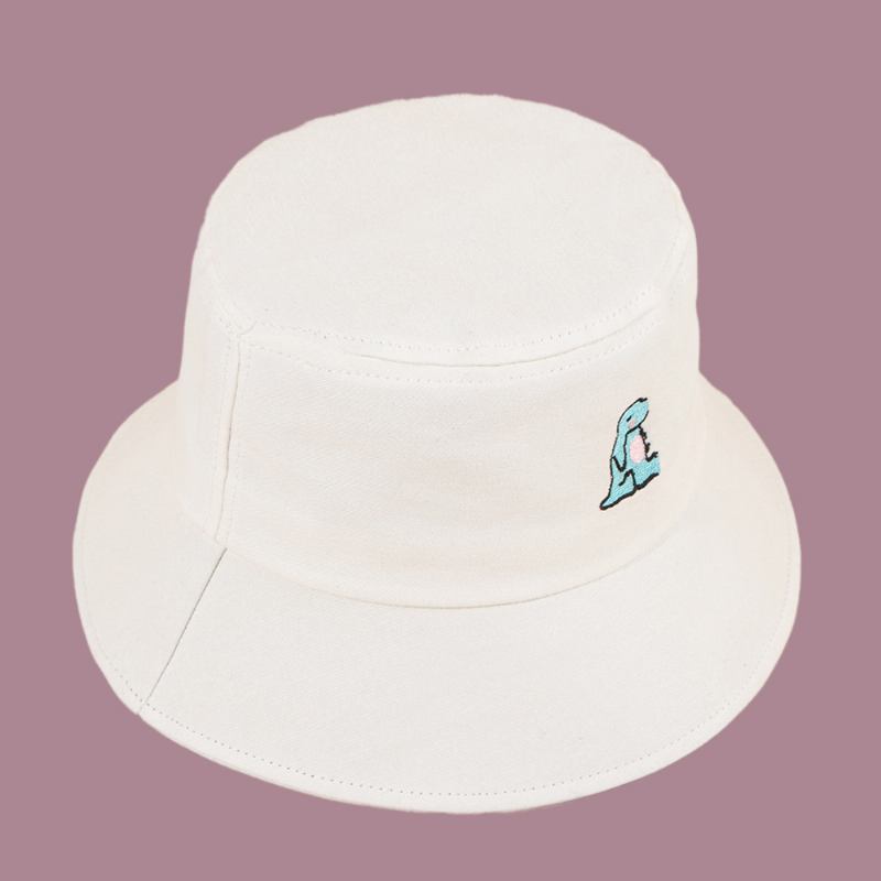 Unisex Tegneserie Liten Dinosaur Broderi Solhatt Utendørs Uformell Solskjerm Bucket Hat