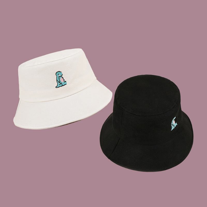 Unisex Tegneserie Liten Dinosaur Broderi Solhatt Utendørs Uformell Solskjerm Bucket Hat