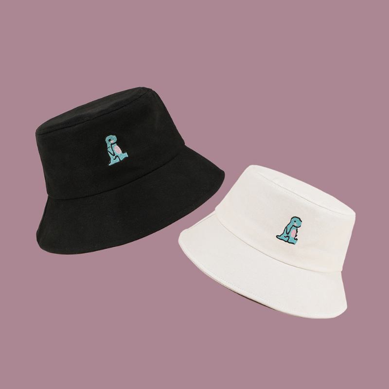 Unisex Tegneserie Liten Dinosaur Broderi Solhatt Utendørs Uformell Solskjerm Bucket Hat