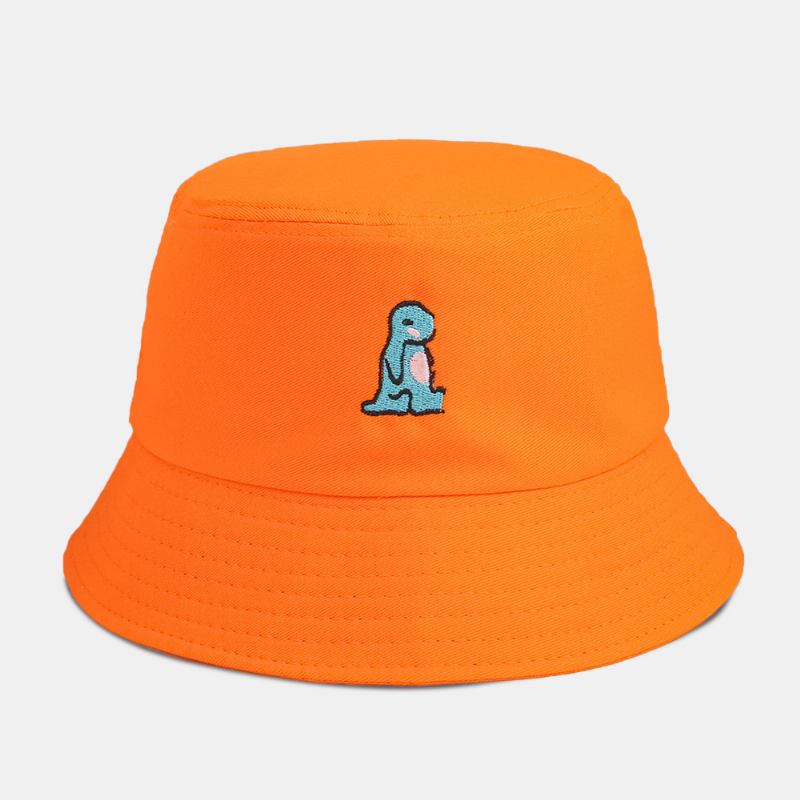 Unisex Tegneserie Liten Dinosaur Broderi Solhatt Utendørs Uformell Solskjerm Bucket Hat