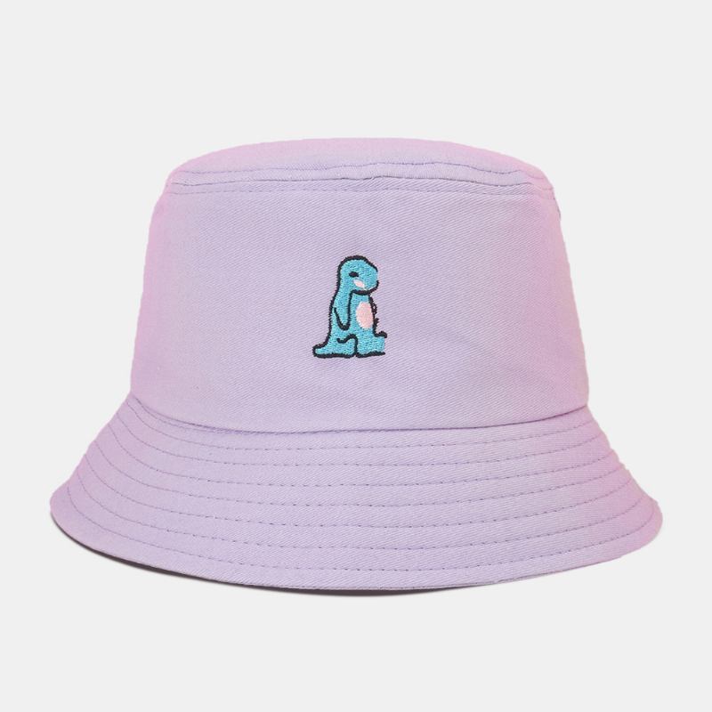 Unisex Tegneserie Liten Dinosaur Broderi Solhatt Utendørs Uformell Solskjerm Bucket Hat