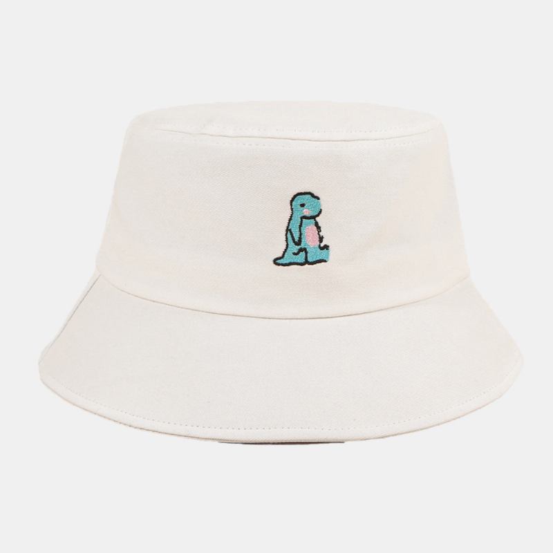 Unisex Tegneserie Liten Dinosaur Broderi Solhatt Utendørs Uformell Solskjerm Bucket Hat