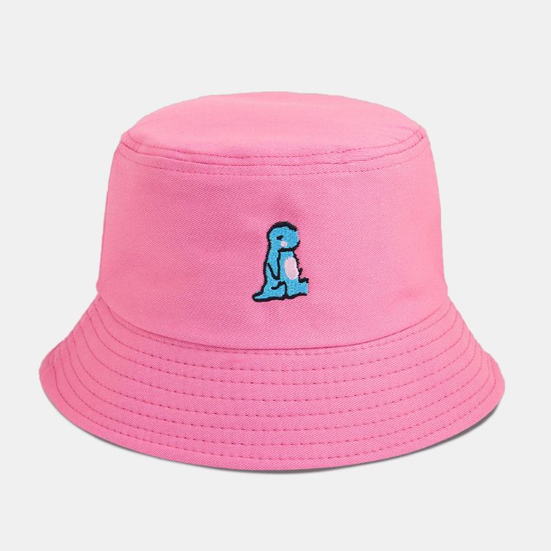 Unisex Tegneserie Liten Dinosaur Broderi Solhatt Utendørs Uformell Solskjerm Bucket Hat