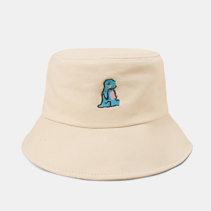 Unisex Tegneserie Liten Dinosaur Broderi Solhatt Utendørs Uformell Solskjerm Bucket Hat