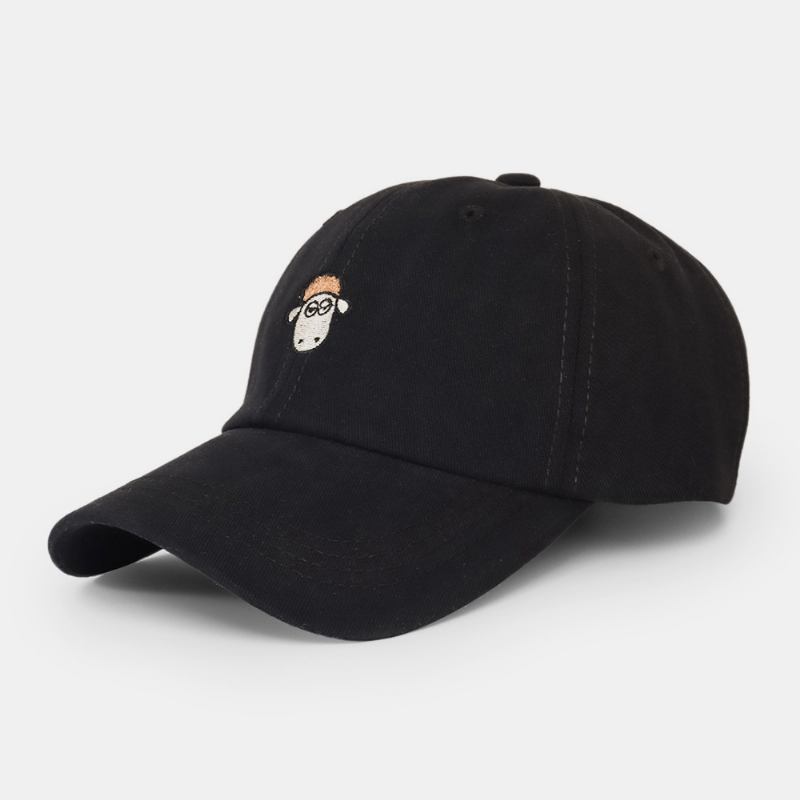 Unisex Tegneserie Sauebroderi Med Bred Skygge Solskjermhatt Enkel Hip Hop Justerbar Baseballcap