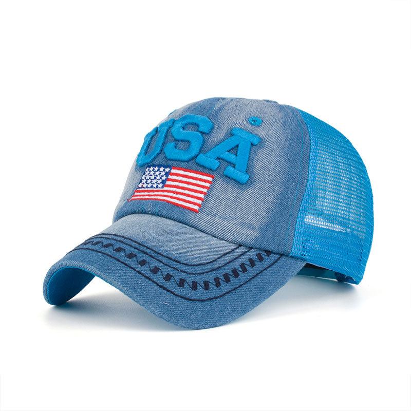 Unisex Vintage Patriotisk Baseballcap Stilig Nødlidende Amerikansk Flagghatt