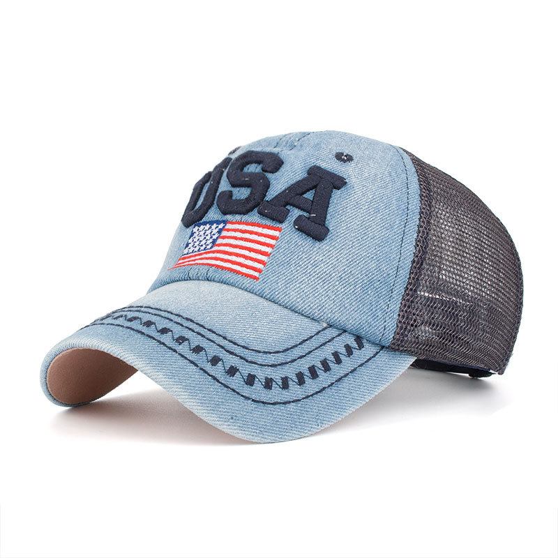 Unisex Vintage Patriotisk Baseballcap Stilig Nødlidende Amerikansk Flagghatt