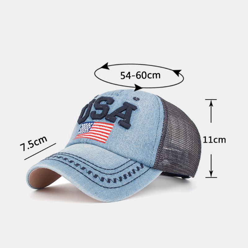 Unisex Vintage Patriotisk Baseballcap Stilig Nødlidende Amerikansk Flagghatt