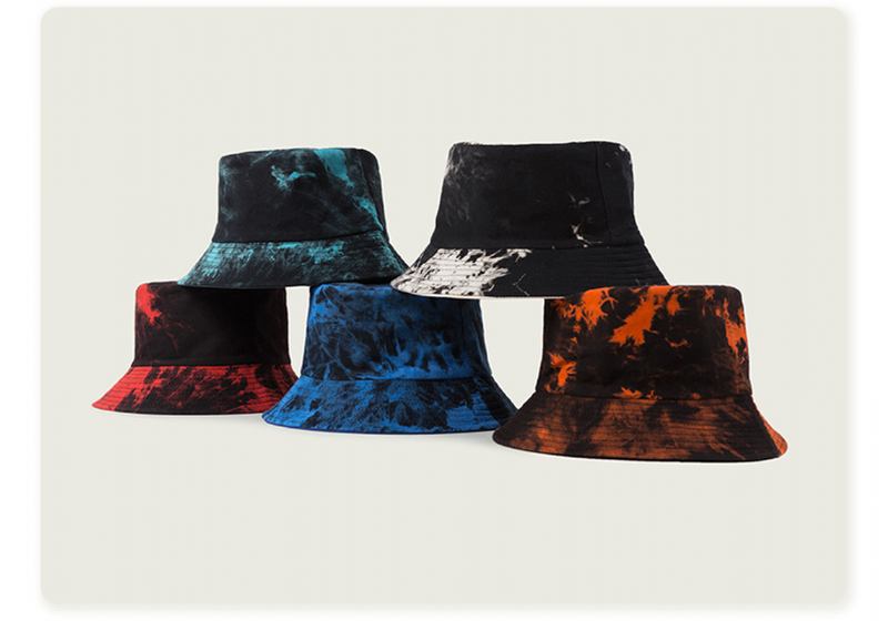 Uregelmessig Tie-dye Potted Hat Herre Fisherman Hat Tosidig Bærbar Hatt