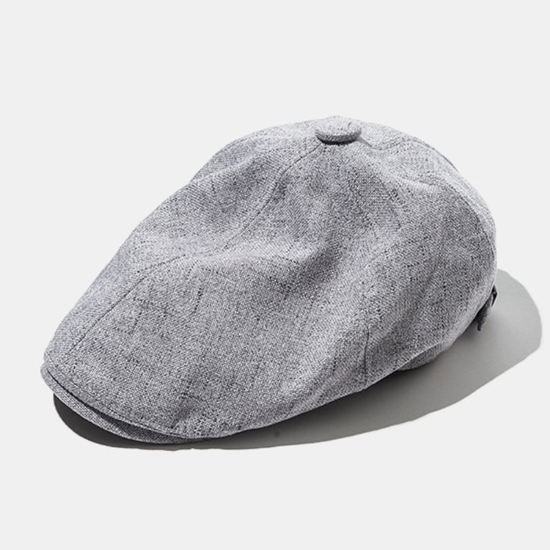 Utendørs Lin Tynne Beret Caps Litterær Forward Hat