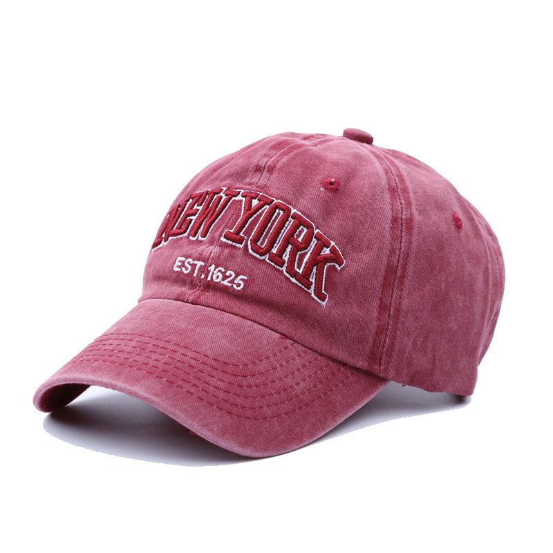 Vasket Klut Baseball Cap Broderi Letter Retro Hat