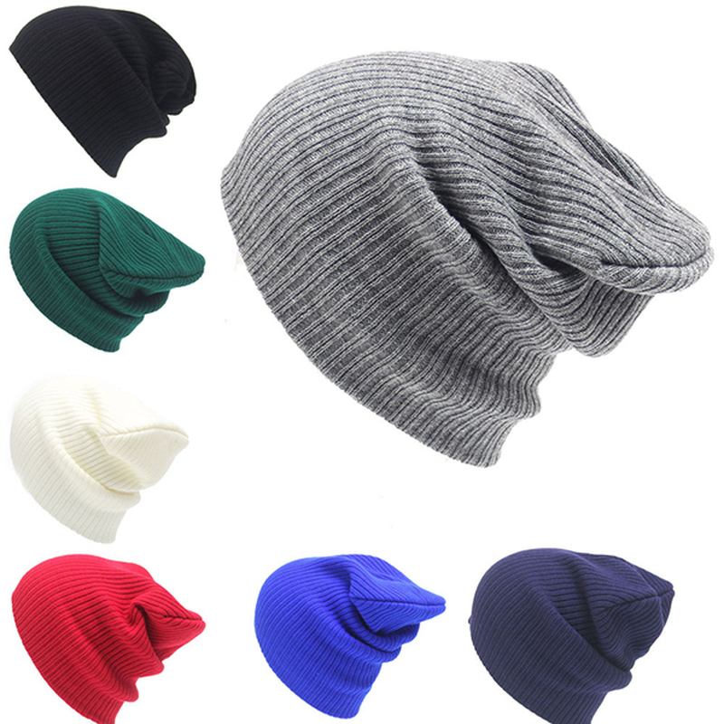 Vinter Fritids Strikket Varm Skullies Beanies Luer Høy Elastisk Herre Dame Lue