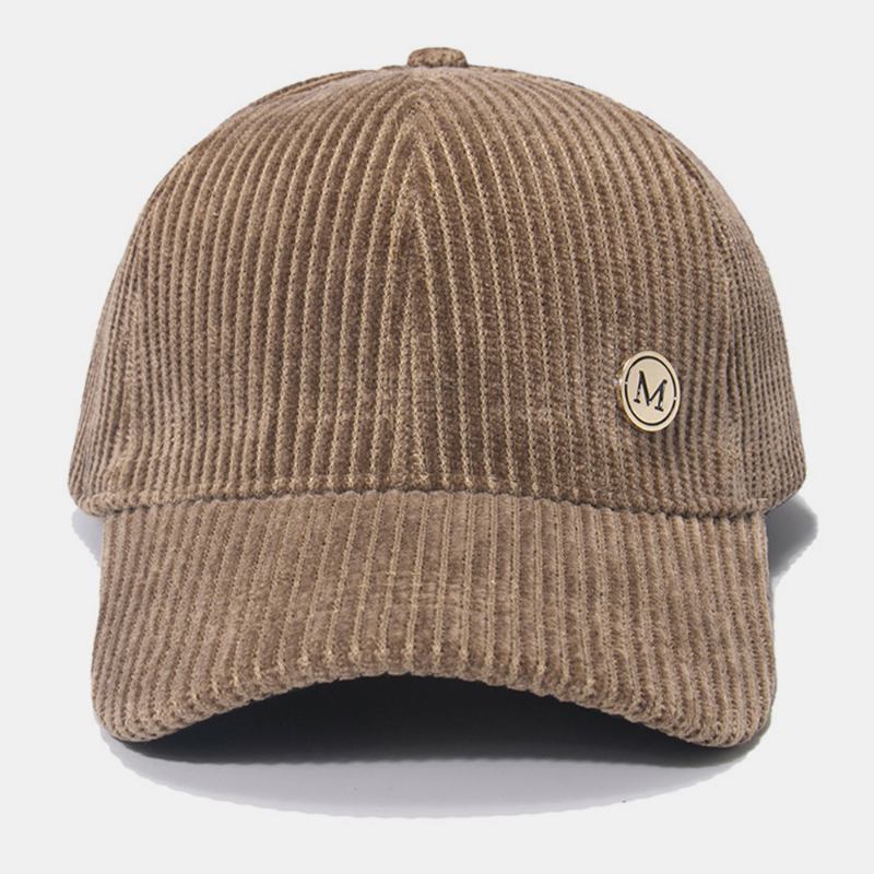 Womne Corduroy Warm M Badge Solvisor All-match Fritids Baseballhatt