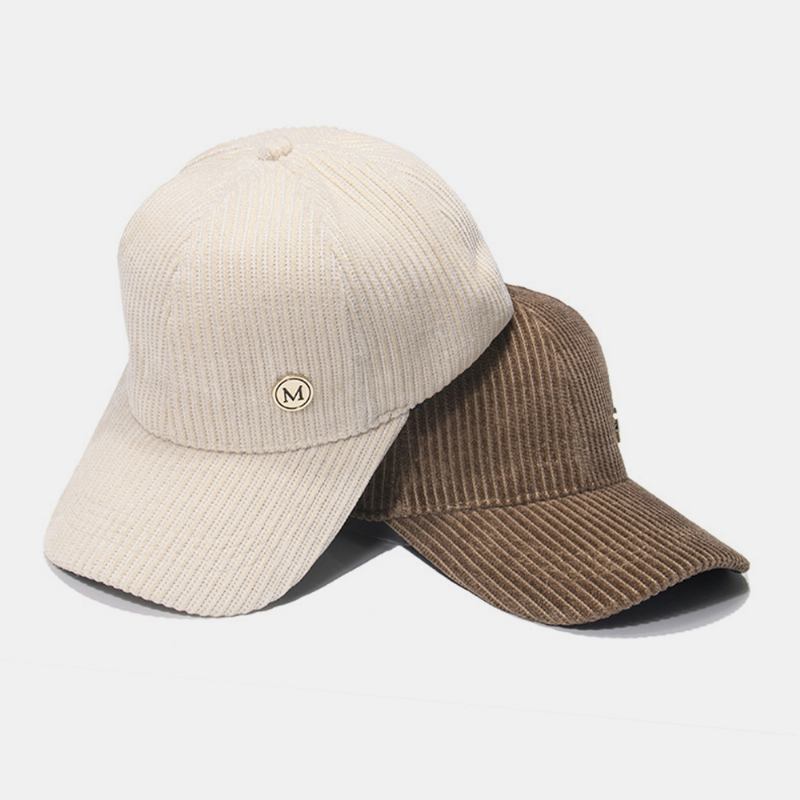 Womne Corduroy Warm M Badge Solvisor All-match Fritids Baseballhatt