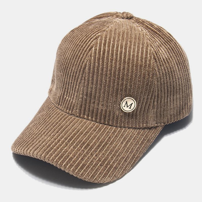 Womne Corduroy Warm M Badge Solvisor All-match Fritids Baseballhatt