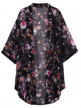 Bohemian Dame Blomstrete Chiffon Bikini Smock Sheer Cardigan