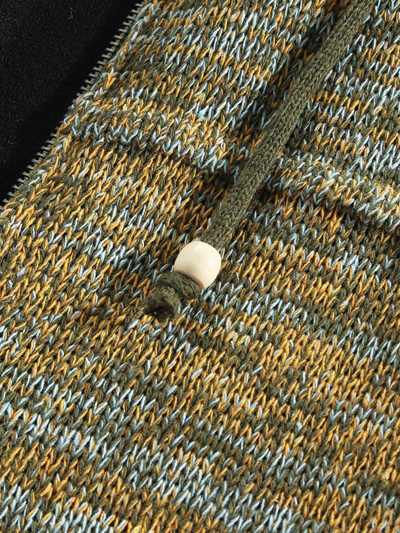 Herrestrikkede Glidelåser Vintage Hettecardigans Med Lomme