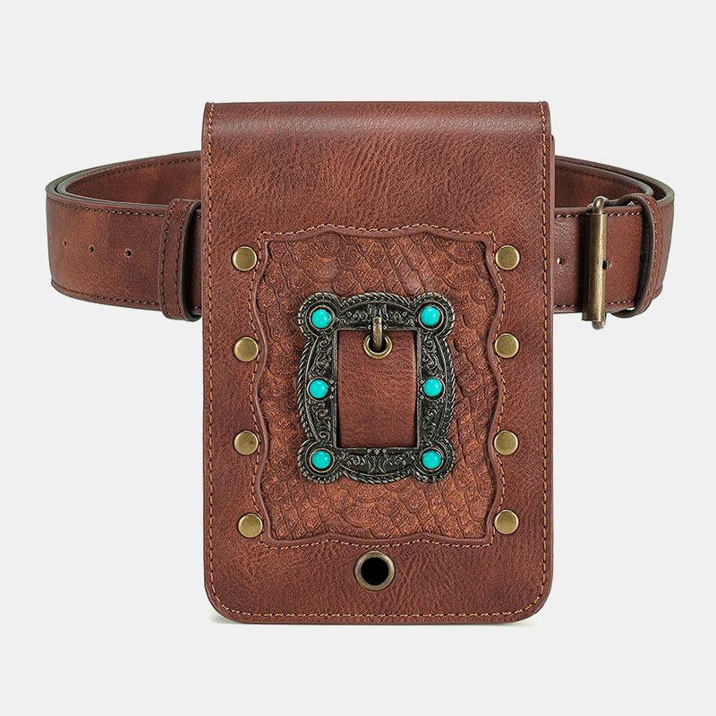 Avtakbar Skulderstropp For Kvinner Hardware Nagledekor Slangemønster Klaff Magnetisk Lås Design Crossbody Veske Midjeveske