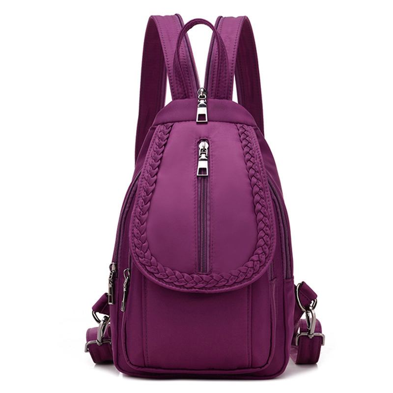 Dame Flettedekorasjon Nylon Vanntett Fritids Brystveske Outdoor Crossbody Veske