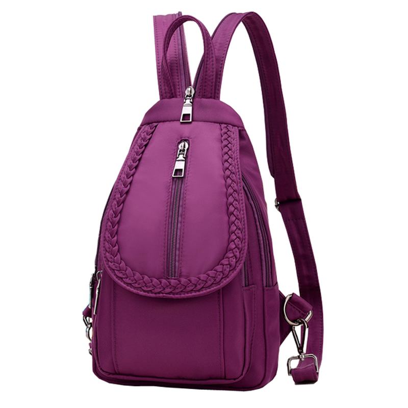 Dame Flettedekorasjon Nylon Vanntett Fritids Brystveske Outdoor Crossbody Veske