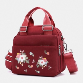 Dame Lett Vekt Vanntett Blomst Brodert Crossbody Veske Skulderveske