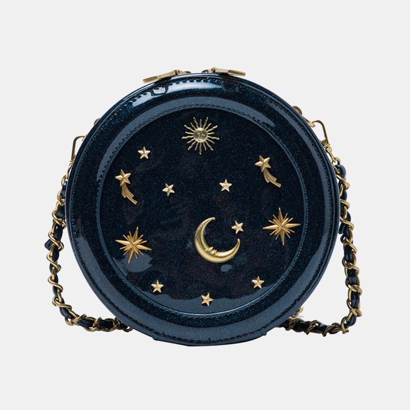 Dame Pu-kjede Galaxy Rund Crossbody-veske