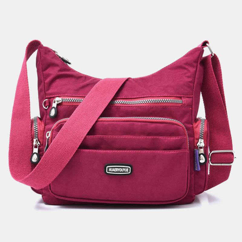 Dame Vanntett Multi-pocket Solid Fritids Crossbody Veske Skulderveske